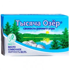 Масло сливочное Тысяча озёр 82,5% 500 г 