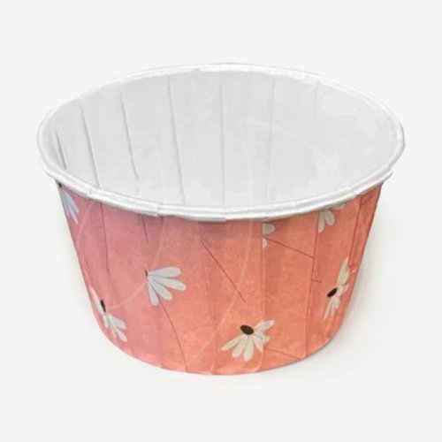 Капсула бумажная с подворотом "Ромашки" D50 H40 10 шт Б-93	