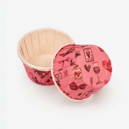 Капсула бумажная с подворотом "Любовь" D50 H40 10 шт Б-86	