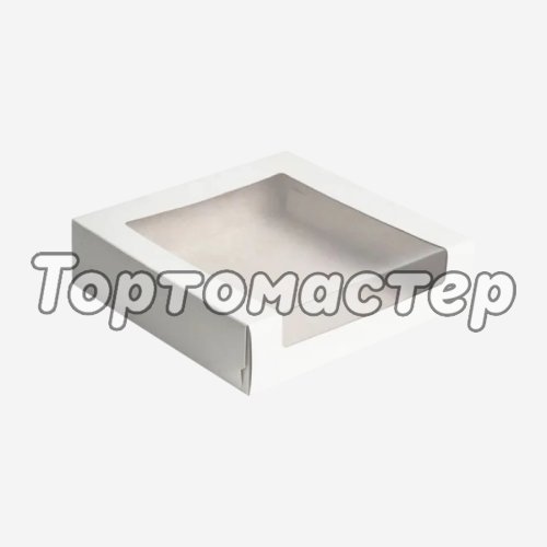 Коробка для зефира с окном белая 22,5х22,5х6 см ForG SHELF I W W 225*225*60 A