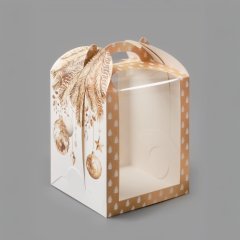 Коробка для сладостей с окном "Новогодние шары" 15х15х18 см 10864644