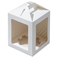Коробка для кулича с окном белая 12х12х16 см ForG JUMPL II W W 120*120*160 ST	