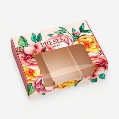 Коробка на 3 эклера и эскимо с окном "Подарок для тебя" 20х15х6 см 10719097