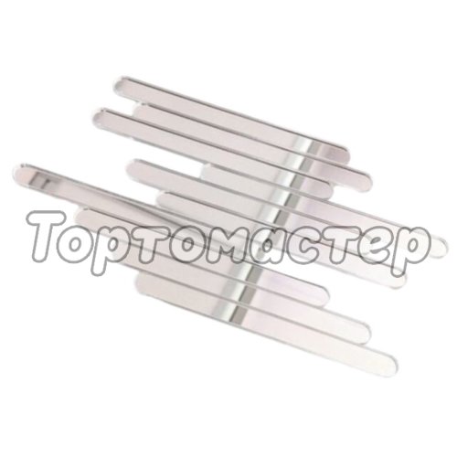 Палочки акриловые Серебро 11 см 10 шт 