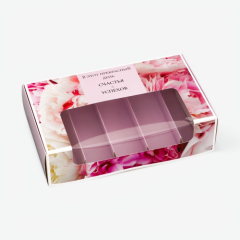 Коробка на 5 эклеров и эскимо с окном "Счастья и успехов" 25,2х15х6,6 см 10719092