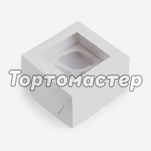 Коробка на 4 капкейка с окном белая 16х16х10 см ForG MUF 4 PRO I W W, 416102