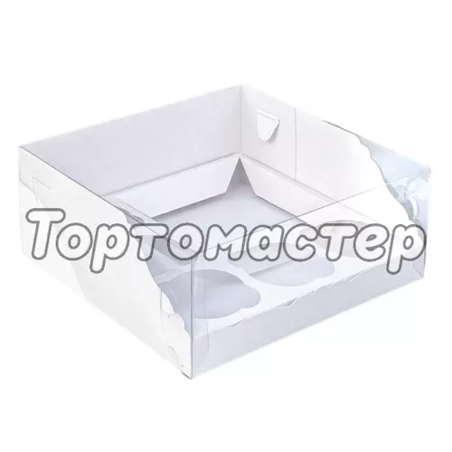 Коробка для бенто-торта и капкейков белая 23х23х10 см 52310