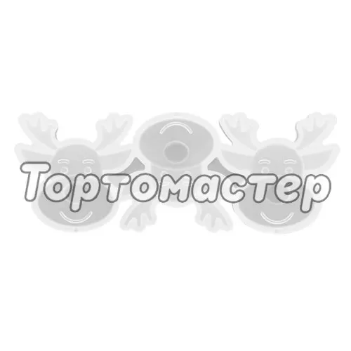 Форма силиконовая для леденцов "Рождественский олень" 00-00000975,СФ-213