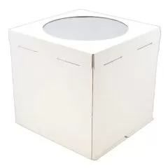 Коробка для торта с окном белая 40х40х40 см 2-8-7	