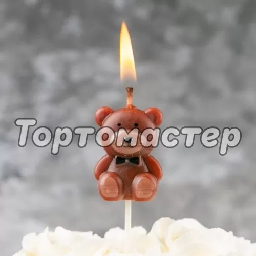 Свеча декоративная "Мишка Бурый" 7 см 