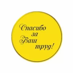 Топпер декоративный "Спасибо за ваш труд" золото 3,5 см 3 шт ТСК120