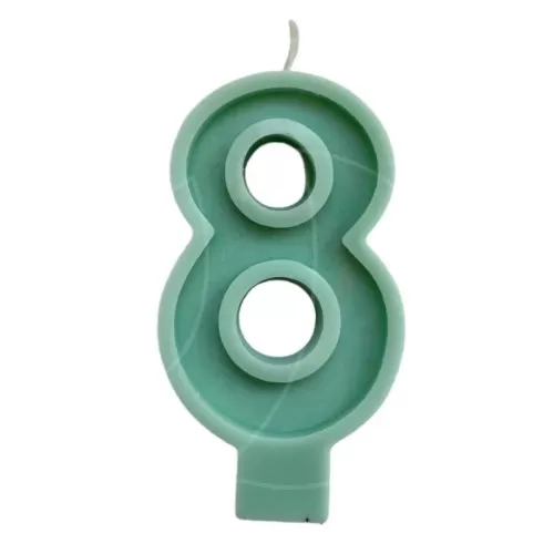 Свеча декоративная Цифра "8" Зелёная 