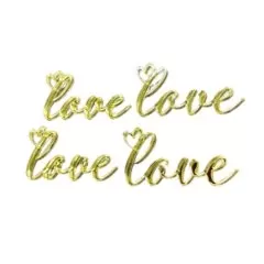 Набор топперов декоративных акриловый "Love" Золото 6х3 см 4 шт 